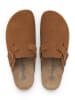 SABOKETS Leren clogs lichtbruin