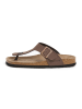 SABOKETS Leren teenslippers bruin