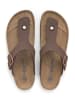SABOKETS Leren teenslippers bruin