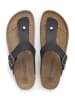 SABOKETS Leren teenslippers zwart