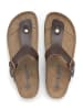 SABOKETS Leren teenslippers bruin