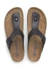 SABOKETS Leren teenslippers zwart
