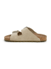 SABOKETS Leren slippers kaki