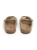 SABOKETS Leren slippers kaki