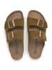 SABOKETS Leren slippers kaki