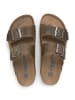 SABOKETS Leren slippers kaki