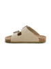 SABOKETS Leder-Pantoletten in Khaki