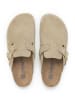SABOKETS Leren clogs kaki