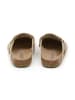 SABOKETS Leren clogs kaki