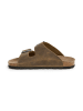 SABOKETS Leder-Pantoletten in Khaki