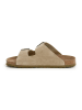 SABOKETS Leder-Pantoletten in Khaki