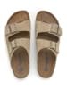 SABOKETS Leder-Pantoletten in Khaki