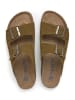 SABOKETS Leder-Pantoletten in Khaki