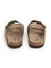 SABOKETS Leren slippers kaki