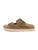 SABOKETS Leder-Pantoletten in Khaki