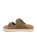 SABOKETS Leder-Pantoletten in Khaki