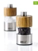 AdHoc 2-delige set: zout- en pepermolen lichtbruin - (H)6,2 x Ø 3,2 cm