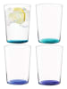 L.S.A. 4-delige set: glazen "Coro" blauw/turquoise - 560 ml