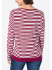 Timezone Longsleeve in Dunkelrot/ Weiß
