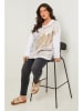 Curvy Lady Longsleeve wit/goudkleurig