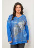 Curvy Lady Longsleeve in Blau/ Gold