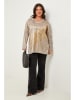 Curvy Lady Longsleeve taupe/goudkleurig