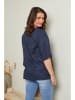 Curvy Lady Linnen blouse donkerblauw