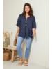 Curvy Lady Lniana bluzka w kolorze granatowym