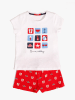 admas Pyjama wit/rood