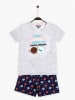 admas Pyjama grijs/zwart