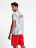 admas Pyjama wit/rood