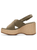 Clarks Leder-Keilsandaletten "Manon Wish" in Khaki