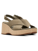 Clarks Leder-Keilsandaletten "Manon Wish" in Khaki