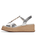Clarks Leder-Keilsandaletten "Kimmei Twist" in Silber
