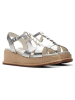 Clarks Leder-Keilsandaletten "Kimmei Twist" in Silber