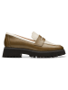 Clarks Leder-Mokassins "Stayso Edge" in Khaki/ Creme