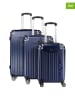 Geographical Norway 3-delige hardcase-trolleyset "Softless" donkerblauw