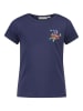 Topo Shirt "Flowers" in Dunkelblau