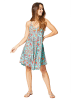Aller Simplement Kleid in Hellblau/Orange