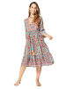 Aller Simplement Kleid in Hellblau/Orange