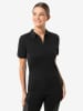 super.natural Poloshirt "Zip" zwart