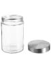 Joybos 4er-Set: Vorratsgläser in Transparent/ Silber - 1,2 l