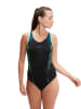 Speedo Badeanzug "Eco+ Placem" in Schwarz/ Grün/ Blau
