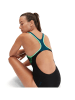 Speedo Badeanzug "Eco+ Placem" in Schwarz/ Grün/ Blau