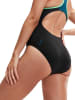 Speedo Badeanzug "Eco+ Placem" in Schwarz/ Grün/ Blau