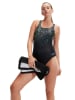 Speedo Badeanzug "Eco+ Dig" in Schwarz/ Hellblau/ Gelb
