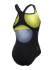 Speedo Badeanzug "Eco+ Dig" in Schwarz/ Hellblau/ Gelb