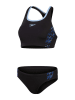 Speedo Bikini "Eco+ Placem" in Schwarz/ Hellblau/ Blau