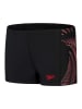 Speedo Badehose "Eco Plastisol" in Schwarz/ Rot/ Grau