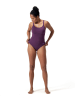 Speedo Modelujący strój kąpielowy "Exo" w kolorze fioletowym